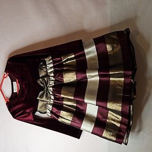 Girls special occasion Burgundy and gold long sleeve dress size 4T
